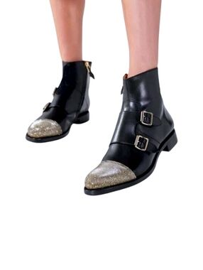 The Office of Angela Scott Mr. Dean Double Monk Strap Boot Black EU 36 US 6